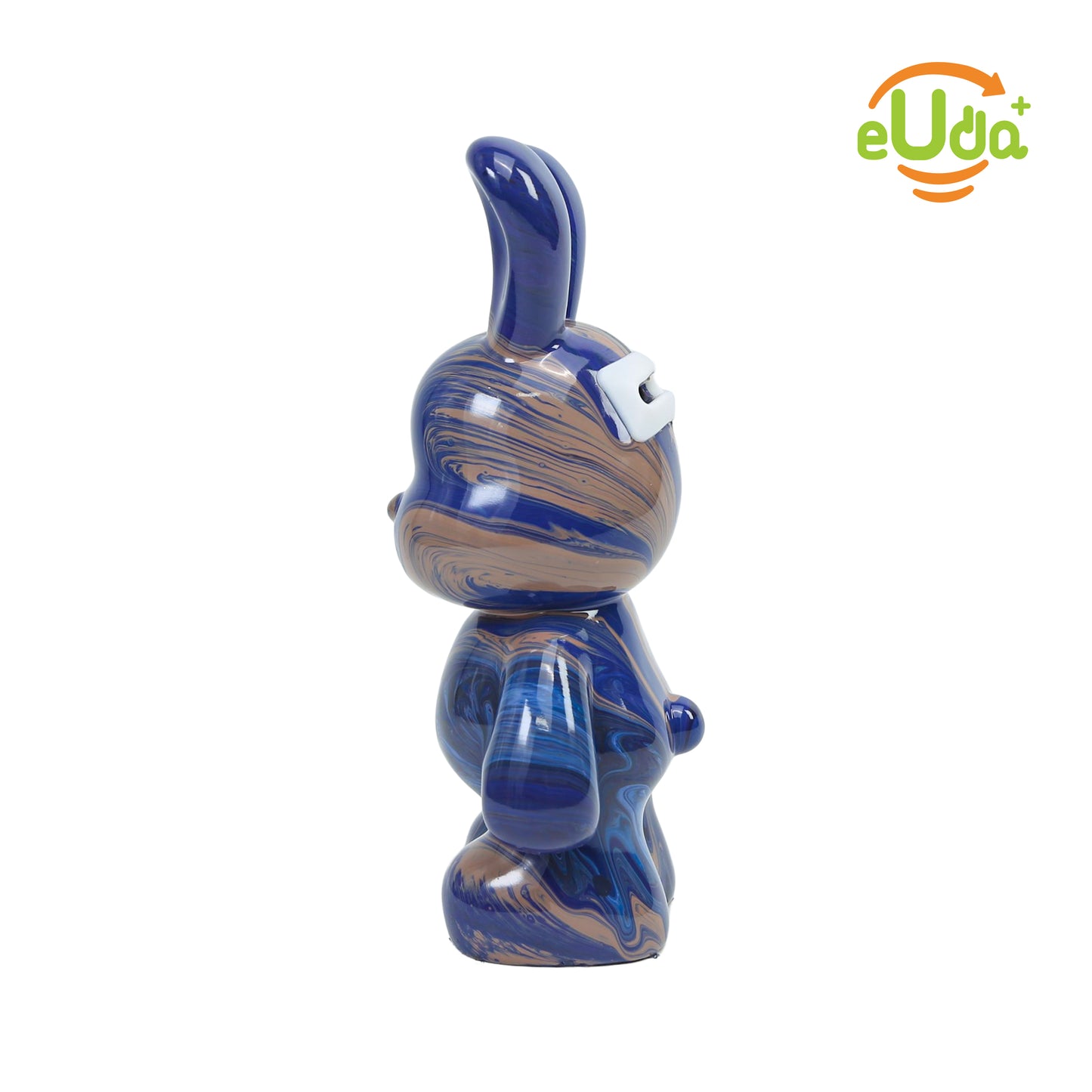 Viral Sensation: Handmade Fluid Bunny Figurine – Quirky, One-of-a-Kind Cartoon Sculpture | Polyresin Decor