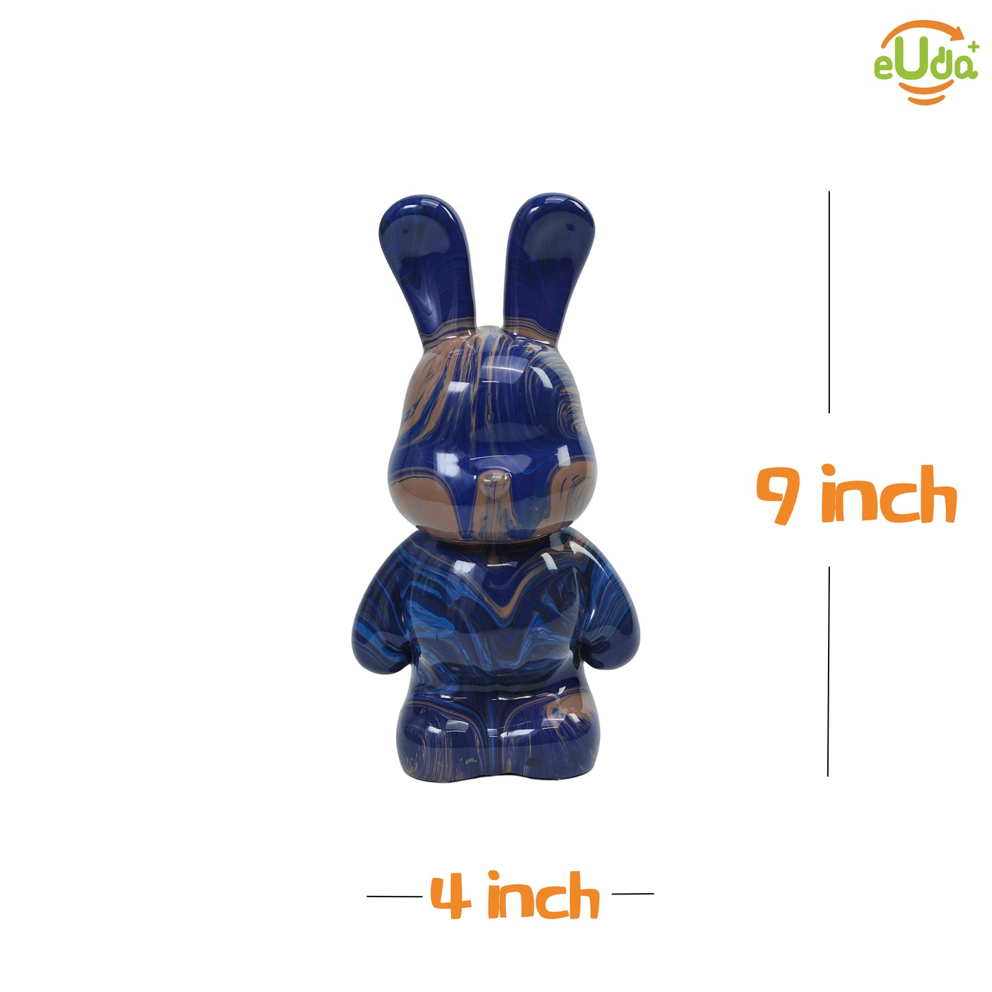 Viral Sensation: Handmade Fluid Bunny Figurine – Quirky, One-of-a-Kind Cartoon Sculpture | Polyresin Decor