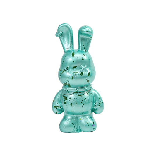 Viral Sensation: Handmade Fluid Bunny Figurine – Quirky, One-of-a-Kind Cartoon Sculpture | Polyresin Decor