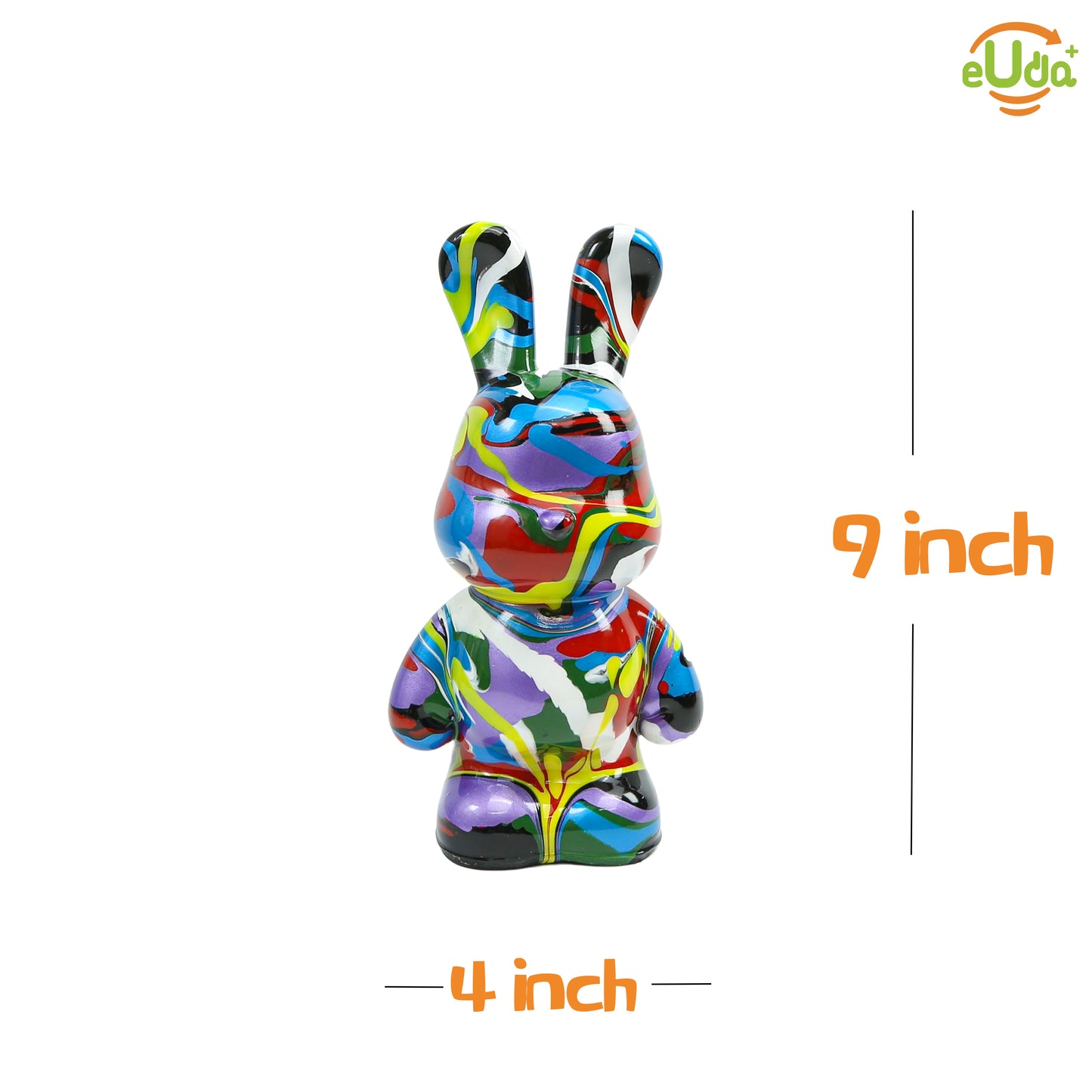 Viral Sensation: Handmade Fluid Bunny Figurine – Quirky, One-of-a-Kind Cartoon Sculpture | Polyresin Decor