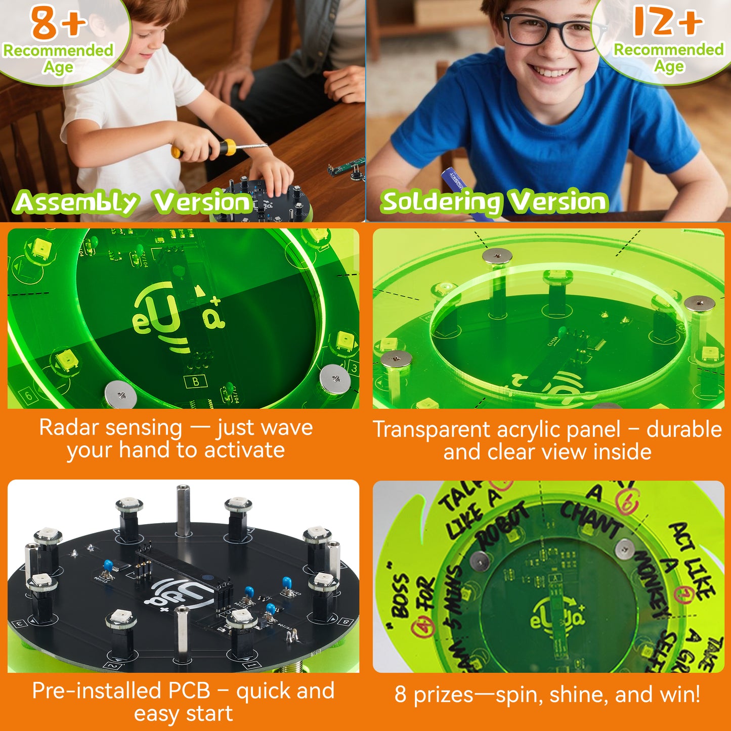 Spin The Wheel Soldering STEM Science Building Kit for Kids–Electronic Easy DIY Science Gadgets & Crafts–Unique Educational Gift Toys