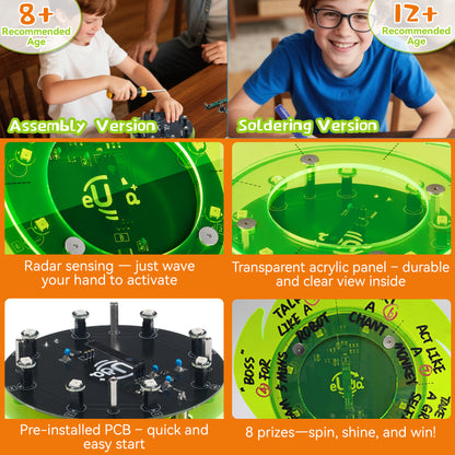 Spin The Wheel Soldering STEM Science Building Kit for Kids–Electronic Easy DIY Science Gadgets & Crafts–Unique Educational Gift Toys
